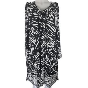 Beach Break Black White Summer Beach Cruise Swim Cover Up Women's L NWT